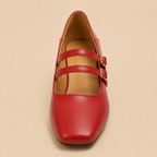 Ballet Flats Women's Double Strap Round Toe Slip-On Comfortable Office Casual Everyday