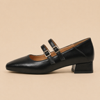 Ballet Flats Women's Double Strap Round Toe Slip-On Comfortable Office Casual Everyday