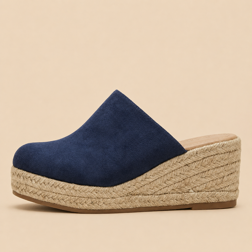 Espadrille Wedge Sandals Women's Slip-On Mule Jute Trim Non-Slip Soe