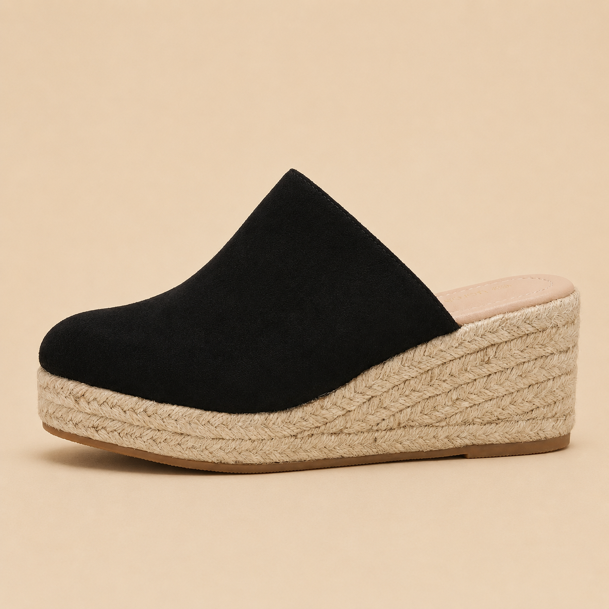 Espadrille Wedge Sandals Women's Slip-On Mule Jute Trim Non-Slip Soe