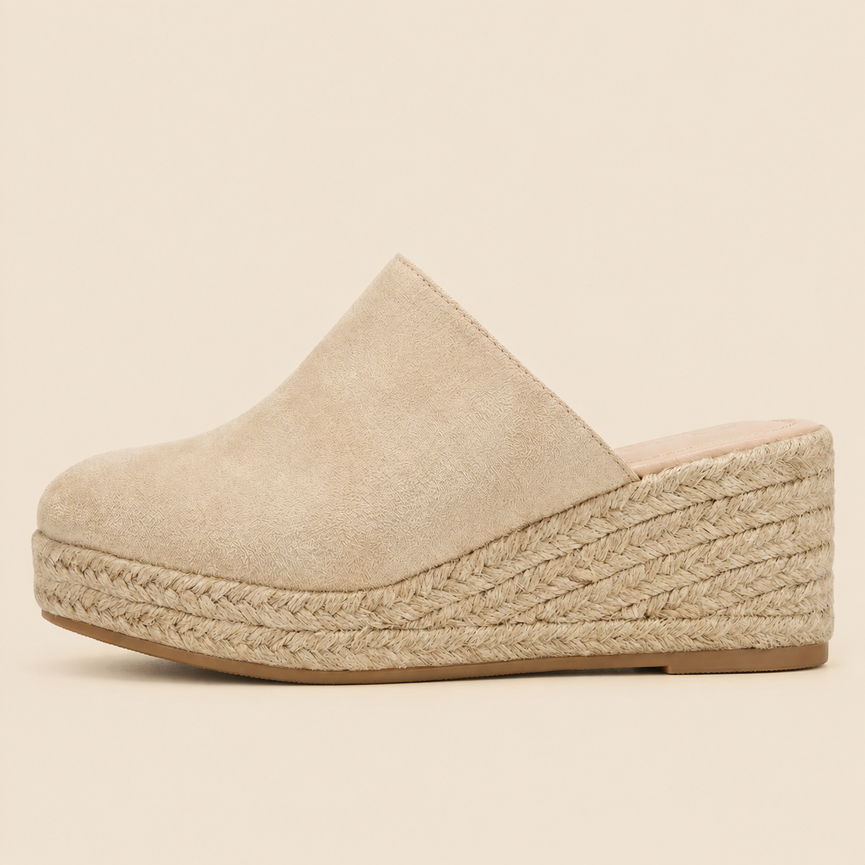 Espadrille Wedge Sandals Women's Slip-On Mule Jute Trim Non-Slip Soe