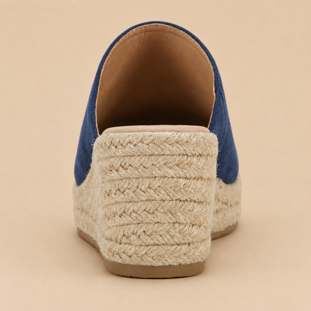 Espadrille Wedge Sandals Women's Slip-On Mule Jute Trim Non-Slip Soe