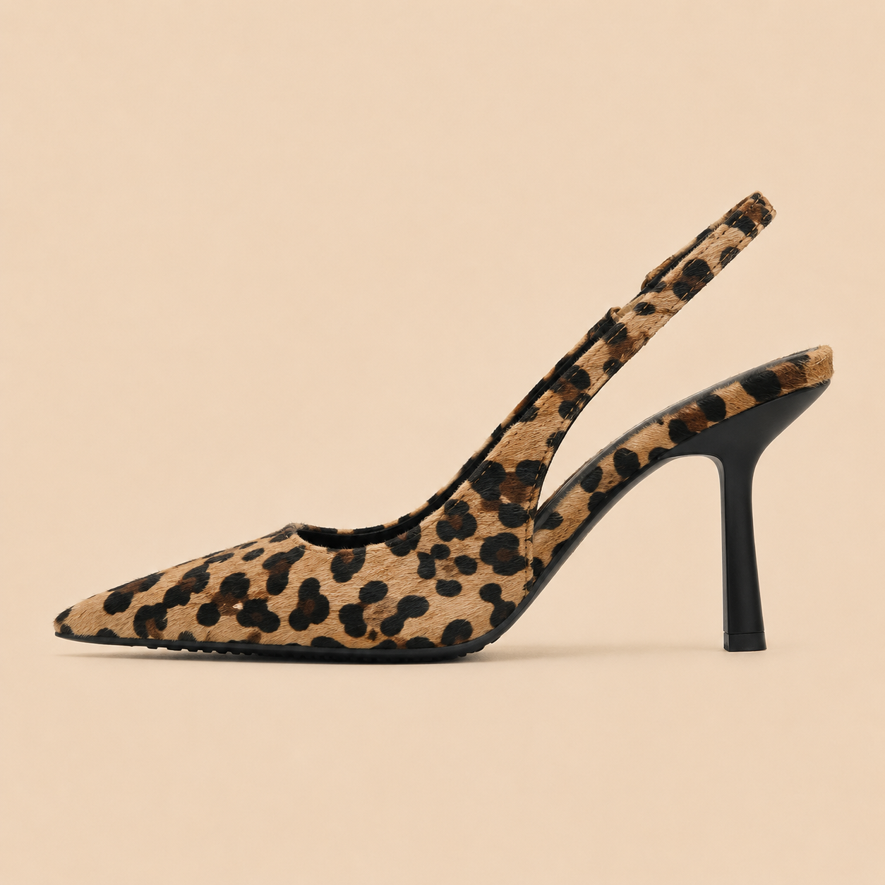 Pumps Women's Animal Print Pointed Toe Stiletto Heel Adjustable Back Strap Evening Party Dress Shoes