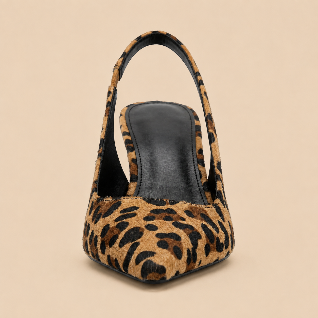 Pumps Women's Animal Print Pointed Toe Stiletto Heel Adjustable Back Strap Evening Party Dress Shoes