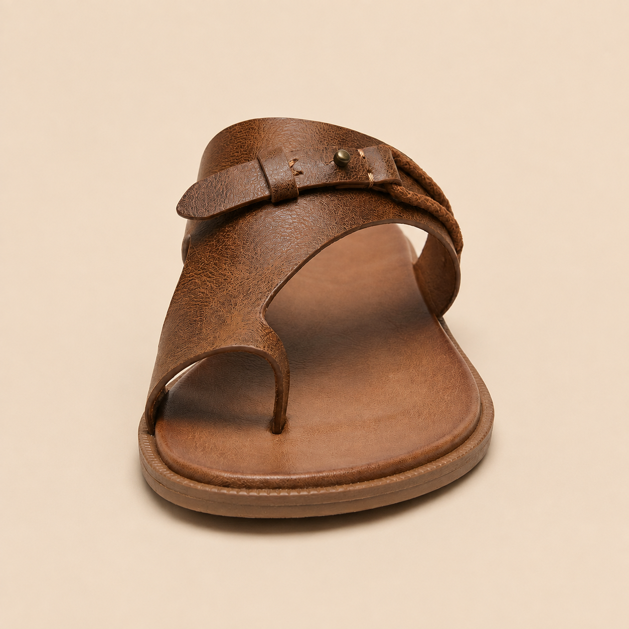 Slide Sandals Women's Vegan Leather Cushioned Footbed Slip-On Open Toe Flat Summer Casual