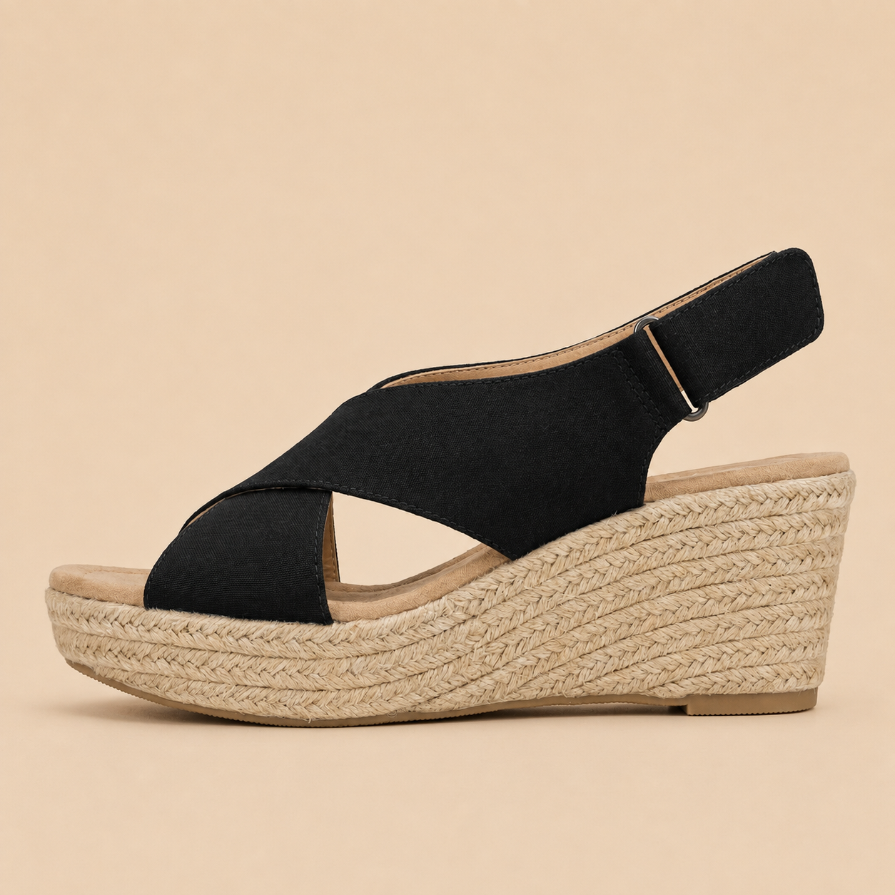 Wedge Espadrilles Women's Jute Trim Slip-On Open Toe Ankle Summer Casual Everyday Shoes