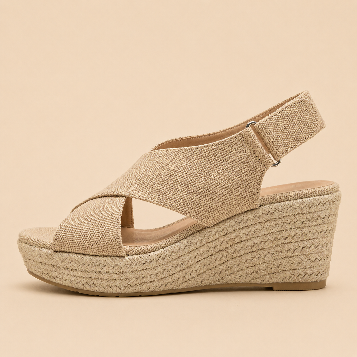 Wedge Espadrilles Women's Jute Trim Slip-On Open Toe Ankle Summer Casual Everyday Shoes