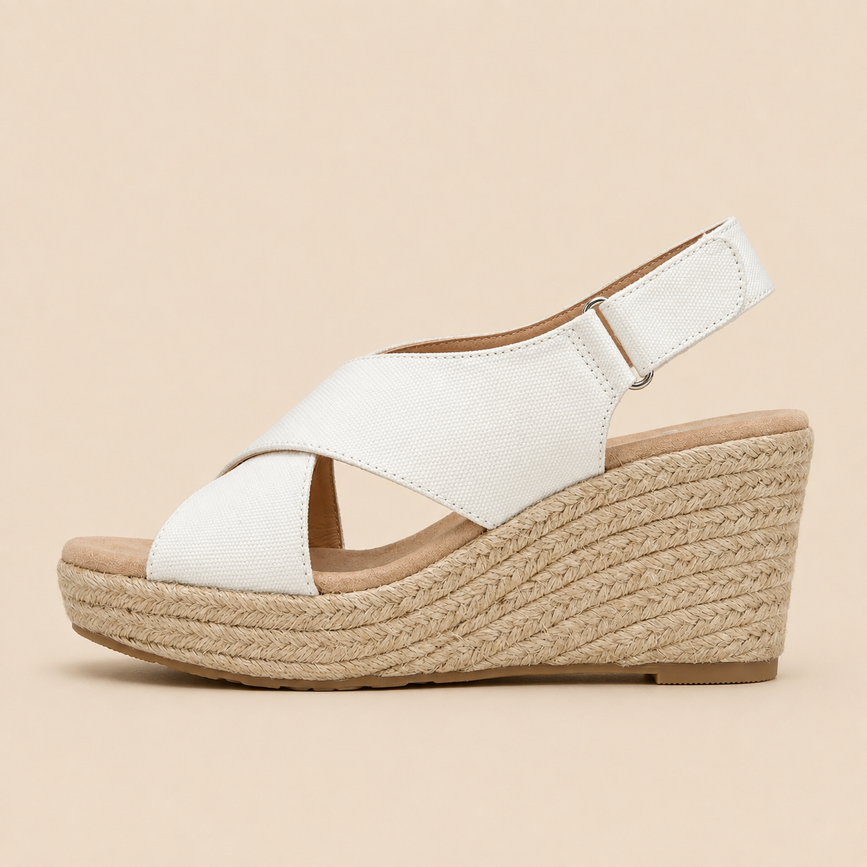Wedge Espadrilles Women's Jute Trim Slip-On Open Toe Ankle Summer Casual Everyday Shoes