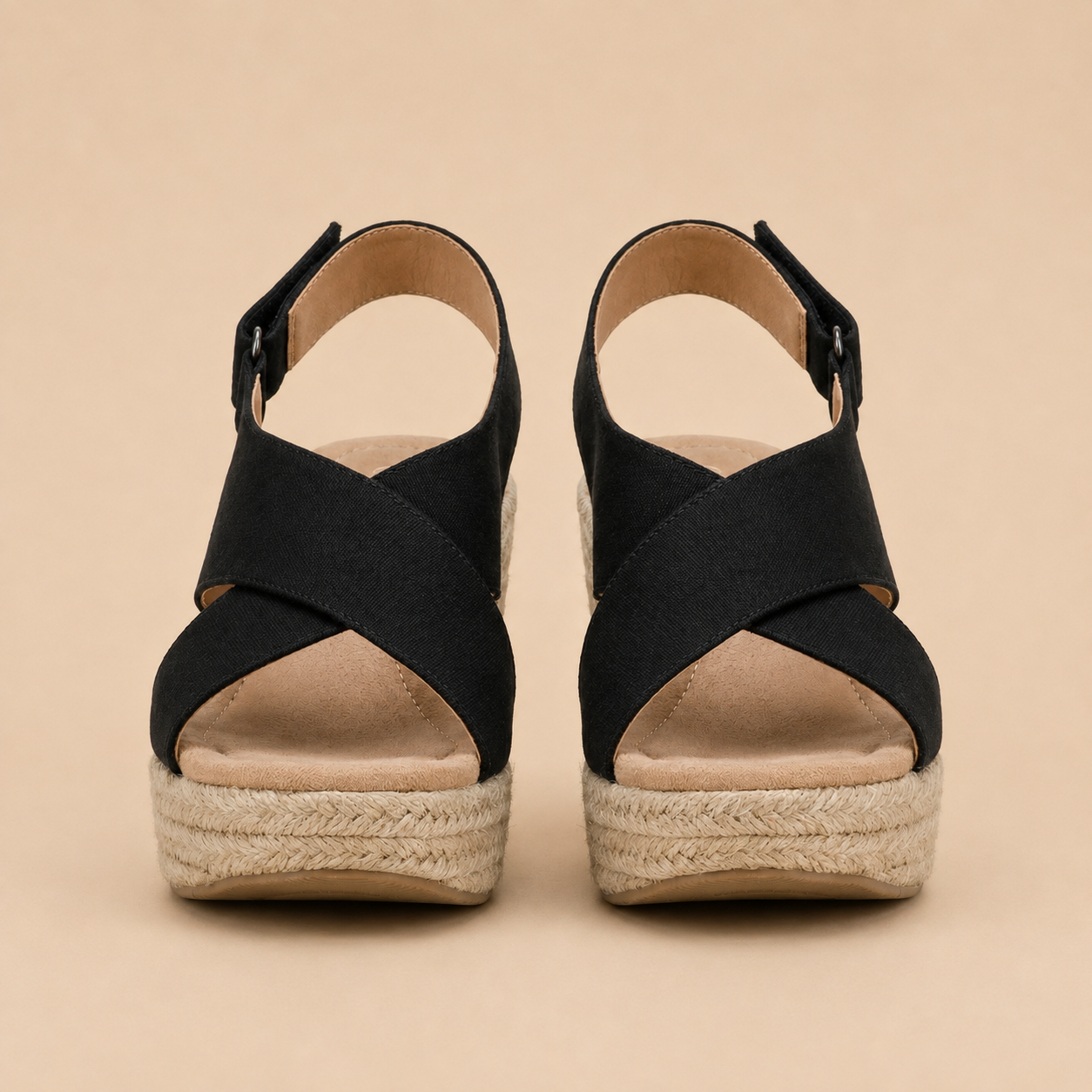 Wedge Espadrilles Women's Jute Trim Slip-On Open Toe Ankle Summer Casual Everyday Shoes